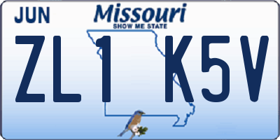 MO license plate ZL1K5V
