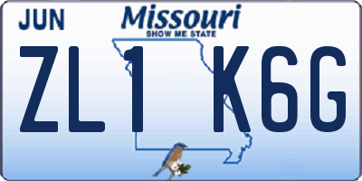 MO license plate ZL1K6G