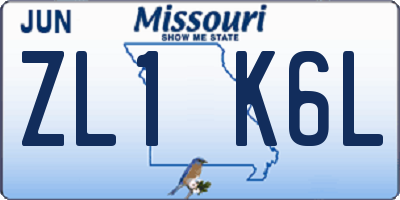 MO license plate ZL1K6L