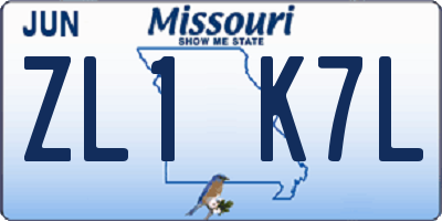 MO license plate ZL1K7L