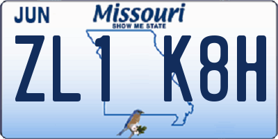 MO license plate ZL1K8H