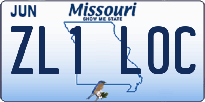 MO license plate ZL1L0C