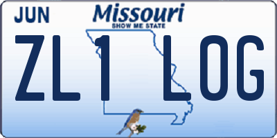 MO license plate ZL1L0G