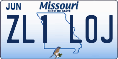 MO license plate ZL1L0J