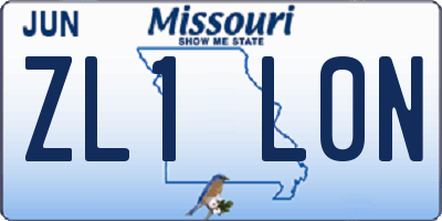 MO license plate ZL1L0N