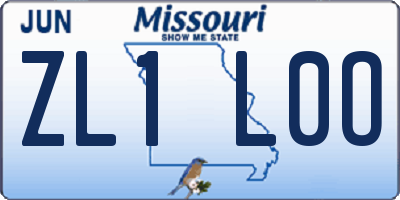 MO license plate ZL1L0O