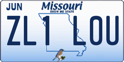 MO license plate ZL1L0U