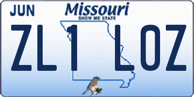 MO license plate ZL1L0Z