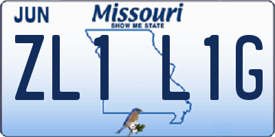 MO license plate ZL1L1G