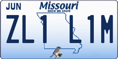 MO license plate ZL1L1M
