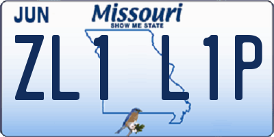 MO license plate ZL1L1P