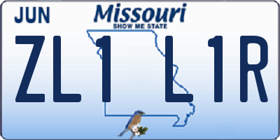 MO license plate ZL1L1R