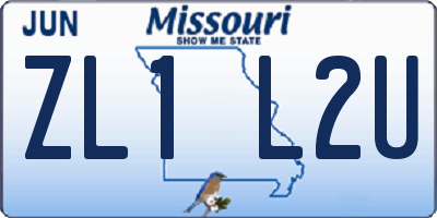 MO license plate ZL1L2U
