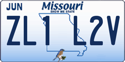 MO license plate ZL1L2V