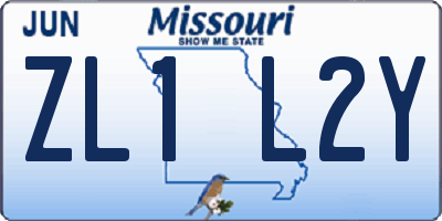 MO license plate ZL1L2Y