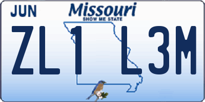 MO license plate ZL1L3M