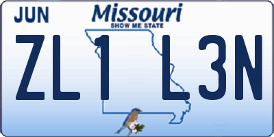 MO license plate ZL1L3N