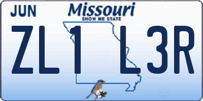 MO license plate ZL1L3R