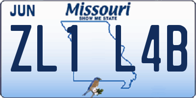 MO license plate ZL1L4B