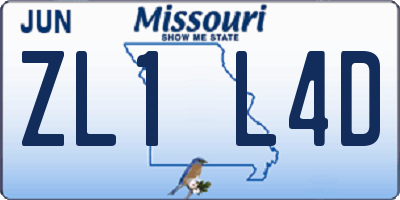 MO license plate ZL1L4D