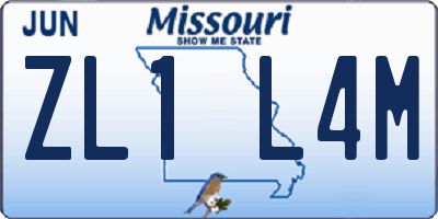 MO license plate ZL1L4M
