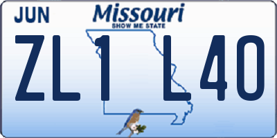 MO license plate ZL1L4O