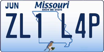 MO license plate ZL1L4P