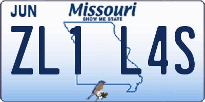 MO license plate ZL1L4S