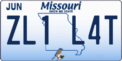 MO license plate ZL1L4T