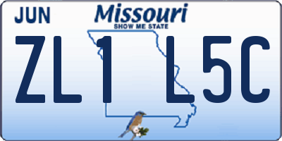 MO license plate ZL1L5C