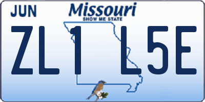 MO license plate ZL1L5E
