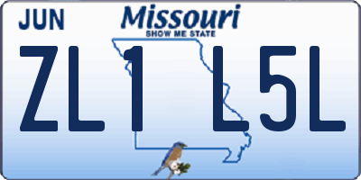 MO license plate ZL1L5L