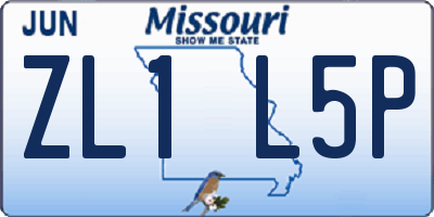 MO license plate ZL1L5P