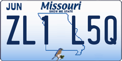 MO license plate ZL1L5Q