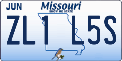 MO license plate ZL1L5S