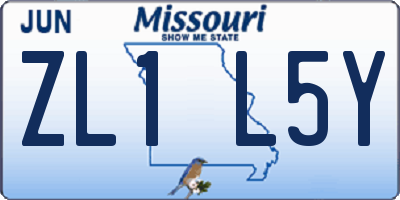 MO license plate ZL1L5Y