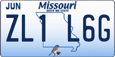 MO license plate ZL1L6G