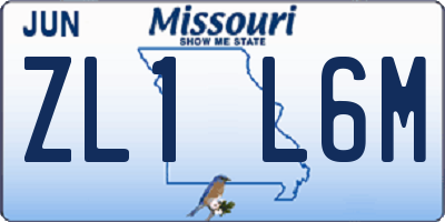 MO license plate ZL1L6M