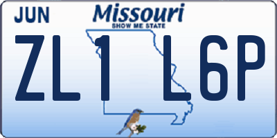 MO license plate ZL1L6P
