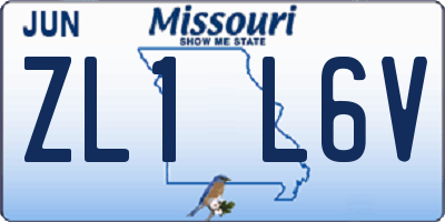 MO license plate ZL1L6V