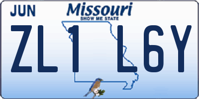 MO license plate ZL1L6Y