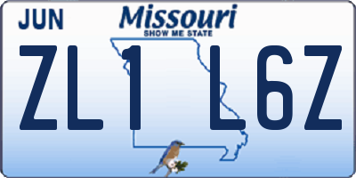 MO license plate ZL1L6Z