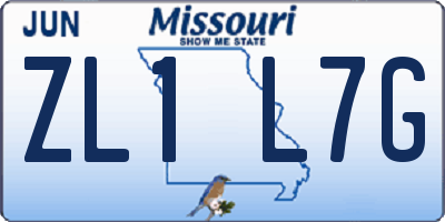 MO license plate ZL1L7G