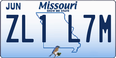 MO license plate ZL1L7M