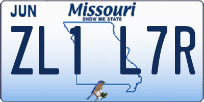 MO license plate ZL1L7R