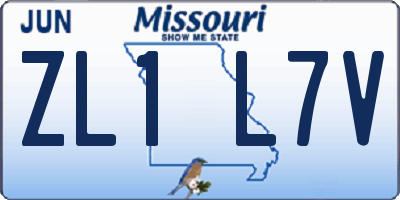 MO license plate ZL1L7V