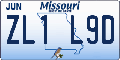 MO license plate ZL1L9D