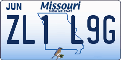 MO license plate ZL1L9G