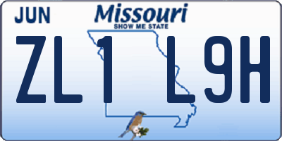 MO license plate ZL1L9H