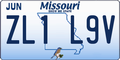 MO license plate ZL1L9V